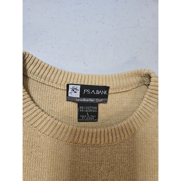 Jos A Bank Leadbetter Golf Argyle Mens Pullover Sweater Size LARGE L Yellow - Picture 3 of 3